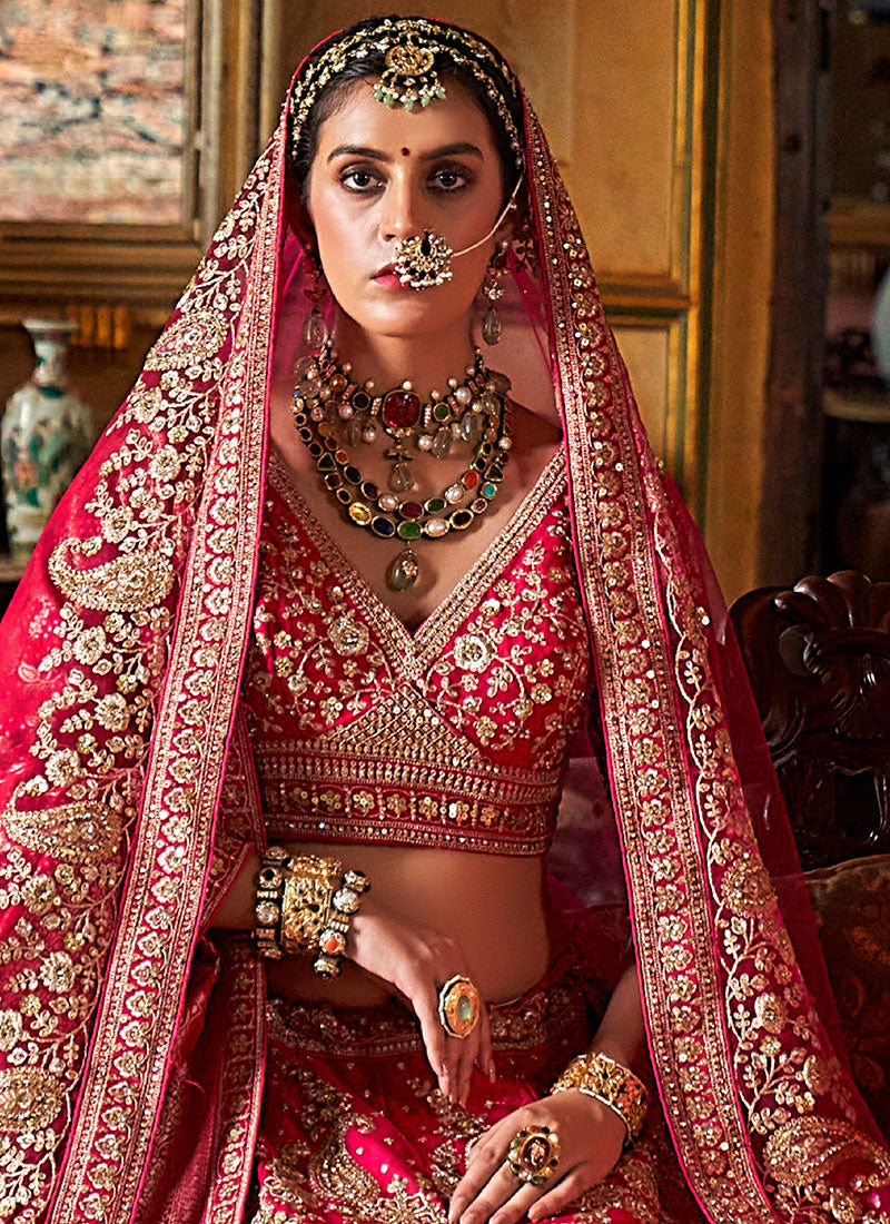 Shop Pink Bridal Wear Lehenga Online