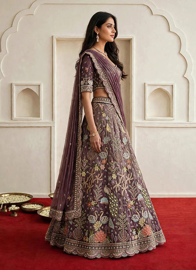 Shop Mauve Lehenga Choli In UAE