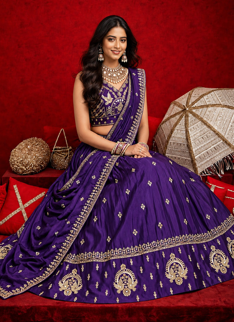Shop Purple Lehenga Online At Hatkay