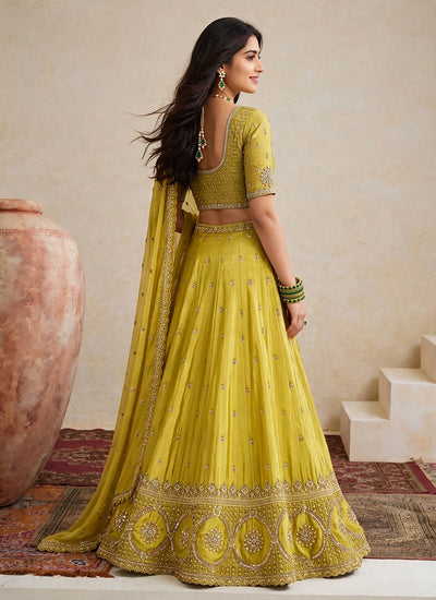 Buy Lime Green Lehenga Choli In USA