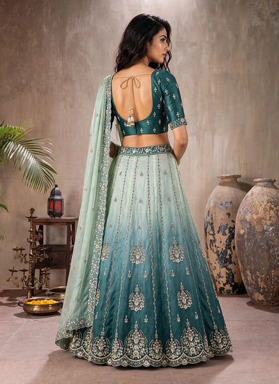Buy Teal Blue Lehenga Choli USA