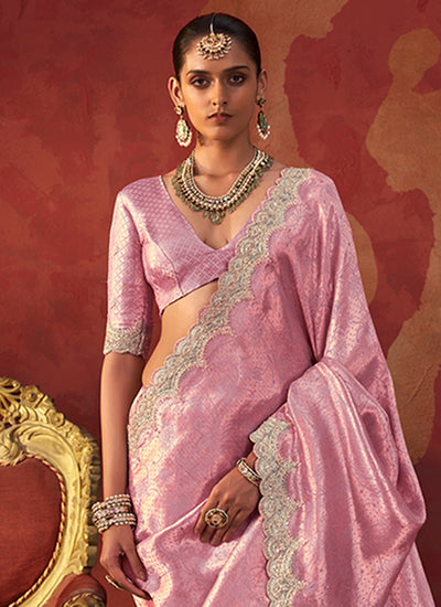 Buy Rich Pink Designet Sari In Australia