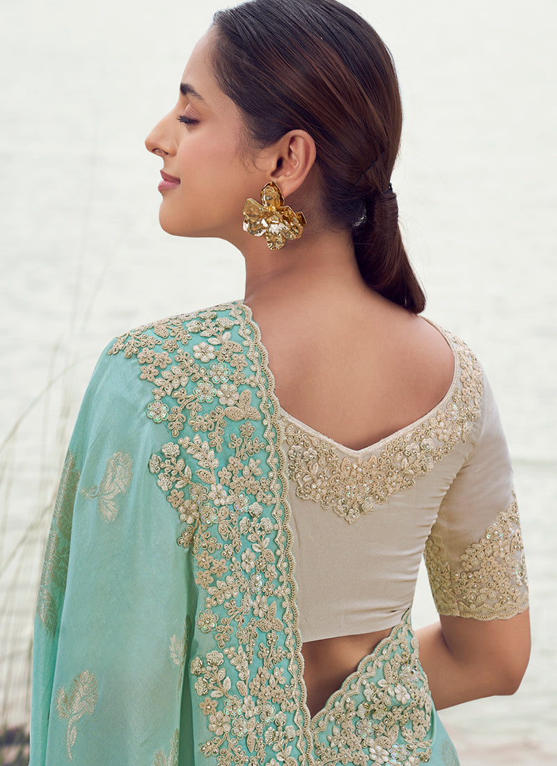 Shop Light Blue Traditional Saree Online