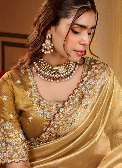 Buy Yellow Traditional Saree In Austria