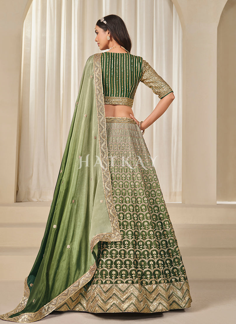 Shop designer green lehenga choli In UK