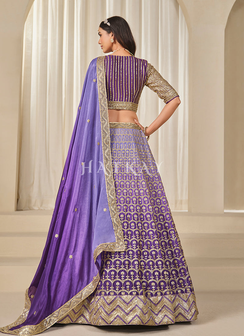 Buy Purple Bollywood Lehenga Choli In USA