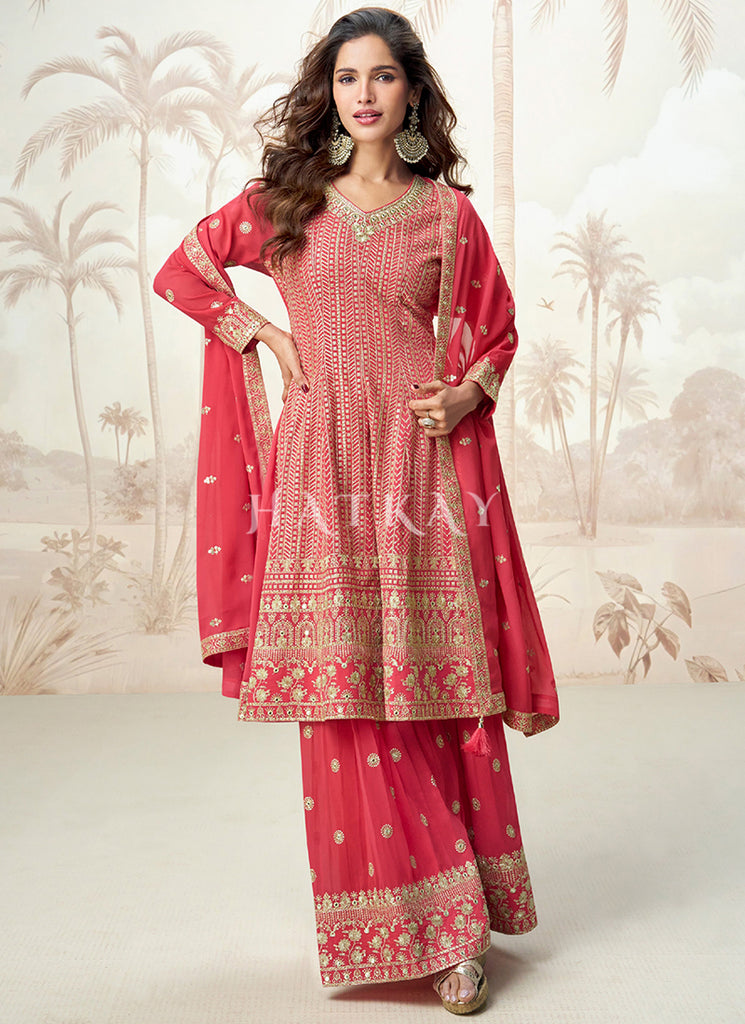 Buy Anarkali Gharara Suit In USA