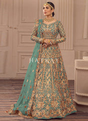 Sea Green Traditional Embroidery Wedding Anarkali Suit