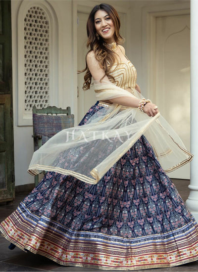 Blue Gota Patti Lehenga