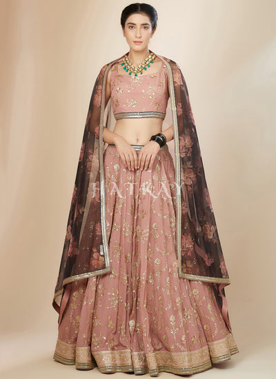 Light Pink Embroidered Lehenga Choli