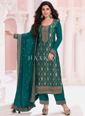 Turquoise Embroidery Pakistani Suit