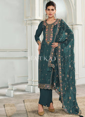 Green Multi Embroidery Pakistani Suit