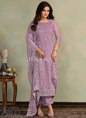 Lavender Embroidery Salwar Kameez Suit