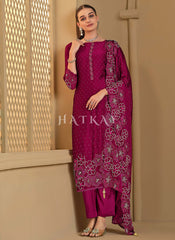Rani Pink Embroidered Pant Style Suit