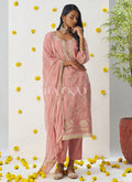 Peach Embroidery Salwar Suit