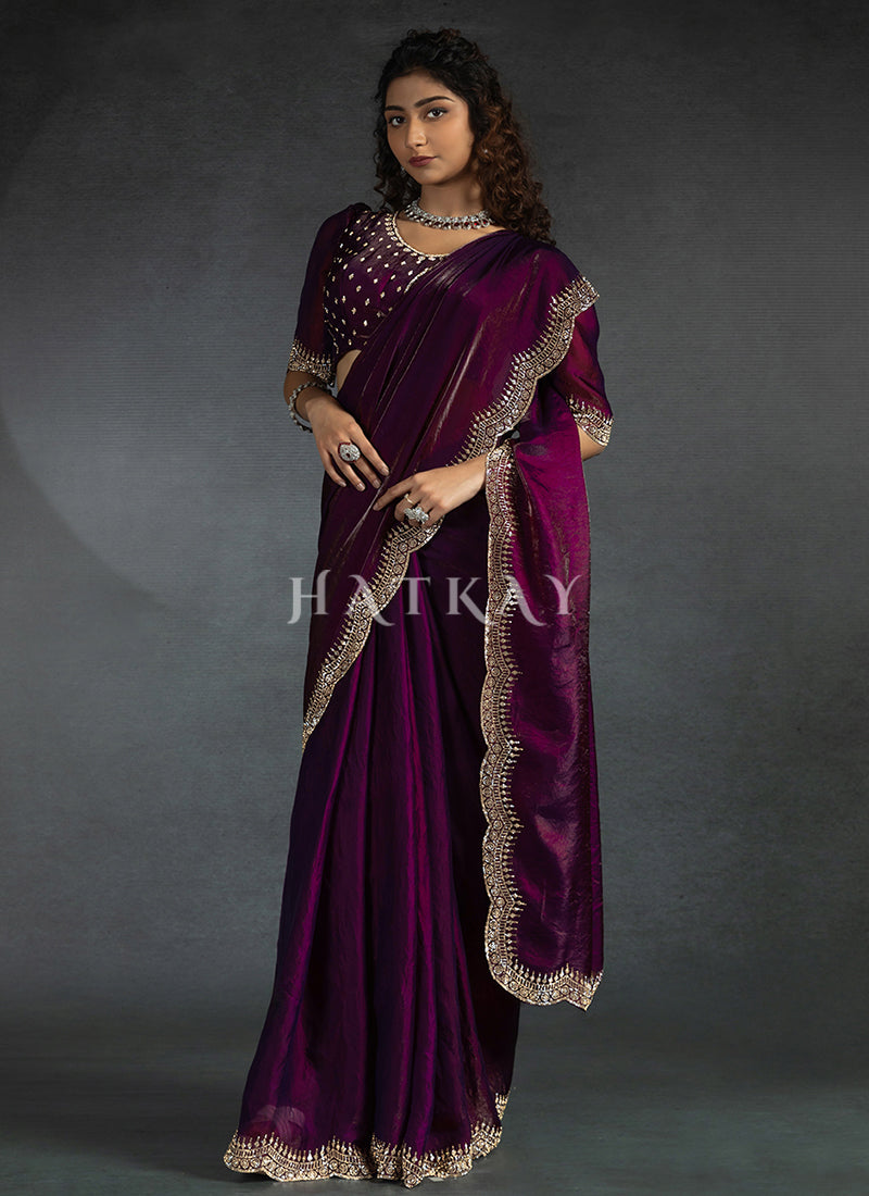 Shop the latest and new Indian designer party wear saree collection at Hatkay. You'll find a spectacular choice of designs, fabrics & colors.