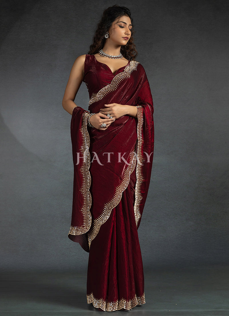Our marriage saree collection offers stunning wedding party wear in every size, colour, and sleeve style with custom stitching options.