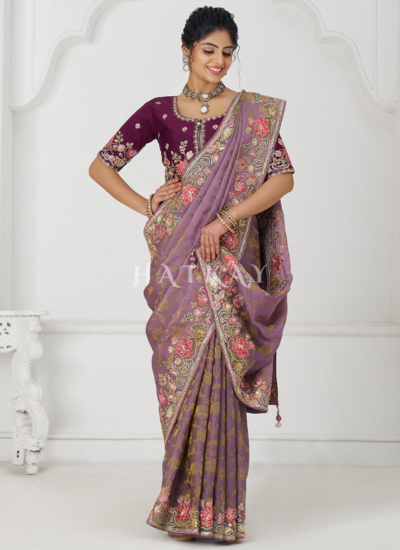 Stay stylish and trendy with a variety of wedding wear saree options at the best price.