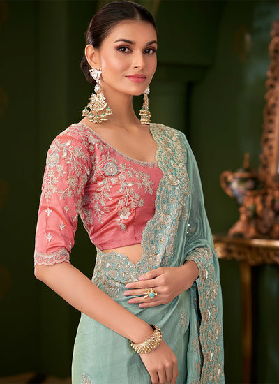 Buy Blue Designer Saree