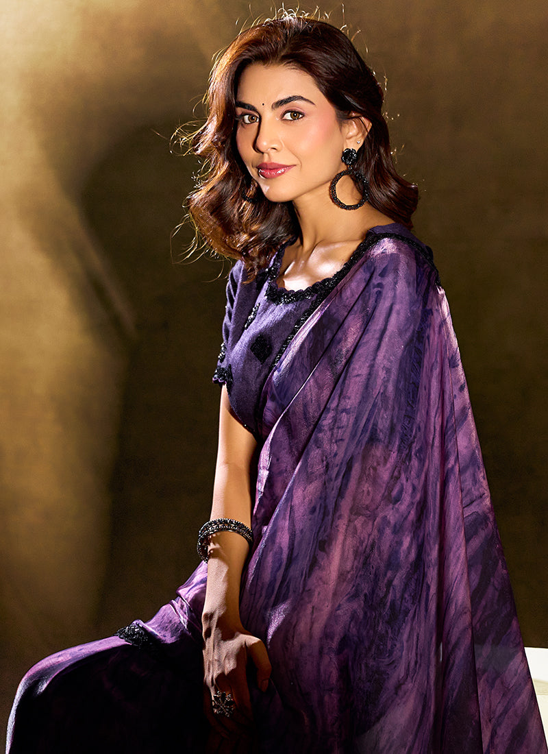 Buy Purple Partywear Saree