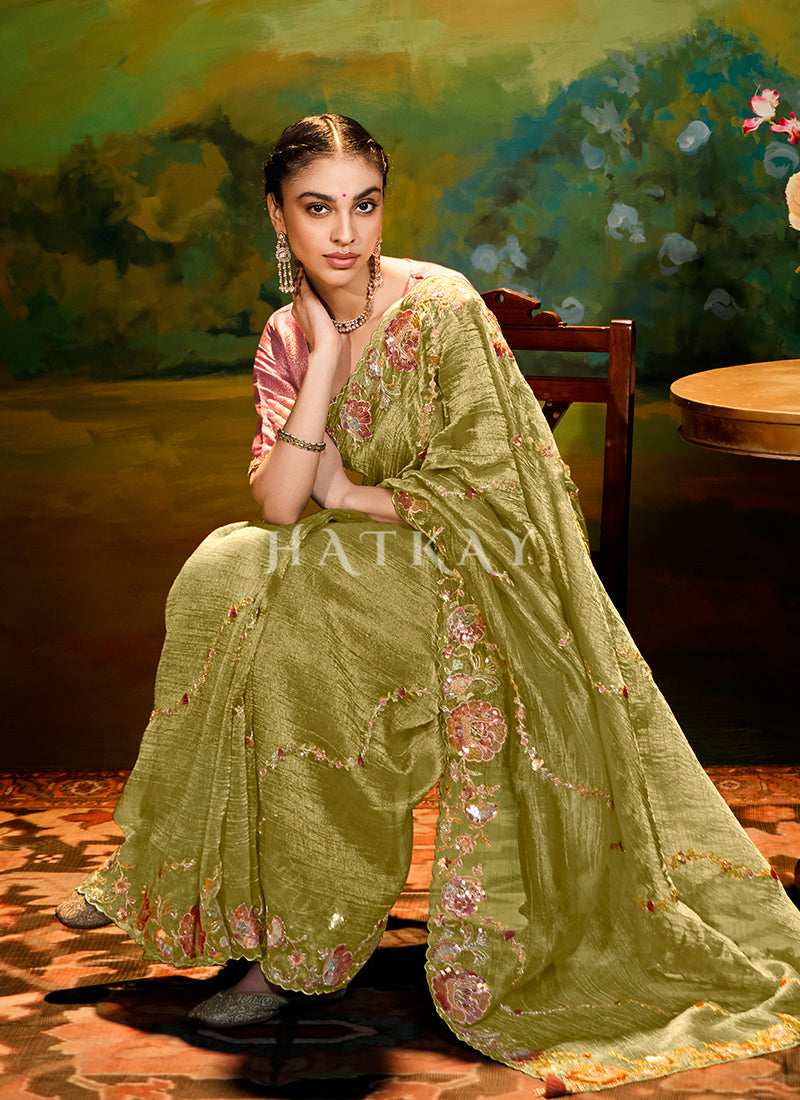 Stay stylish and trendy with a variety of wedding wear saree options at the best price.