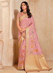 Soft Pink Traditional Silk Saree