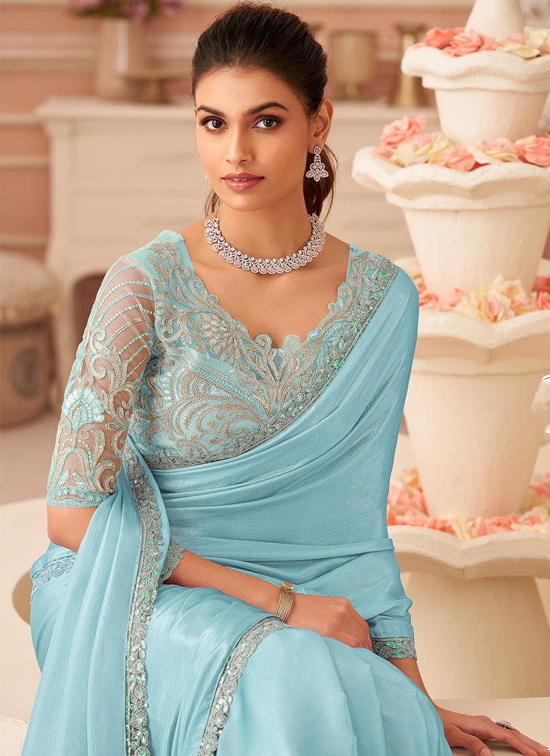 Buy Party Wear Chiffon Saree