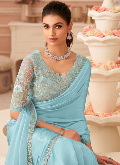 Buy Party Wear Chiffon Saree