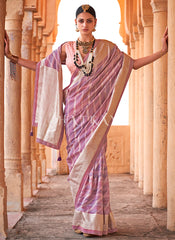 Pink Digital Printed Silk Saree