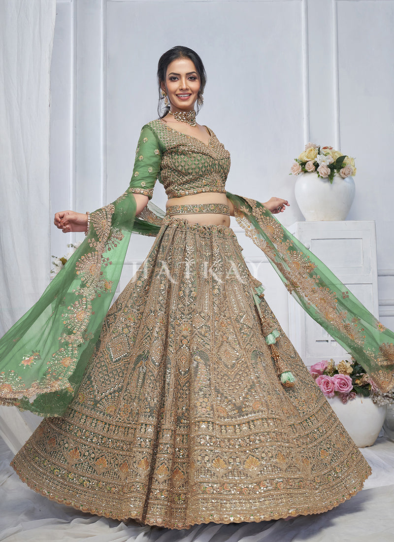 Buy Green Lehenga Choli In UK