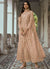 Peach Golden Embroidery Traditional Anarkali Suit