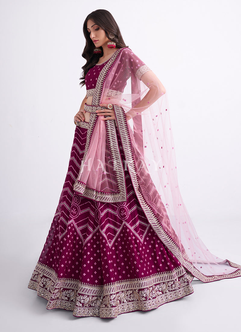 Buy Deep Wine Lehenga Choli