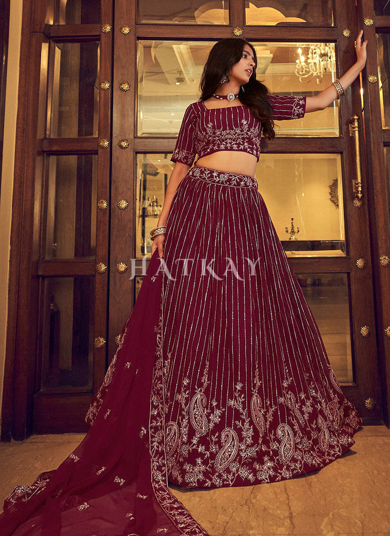 Shop Designer Lehenga In USA, UK, Canada, Germany, Mauritius, Singapore With Free Shipping Worldwide.