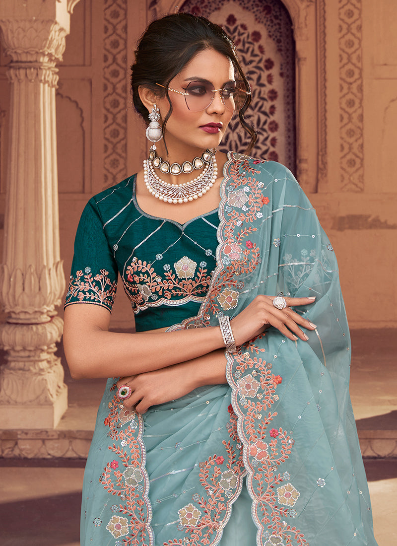 Buy Organza Silk Saree