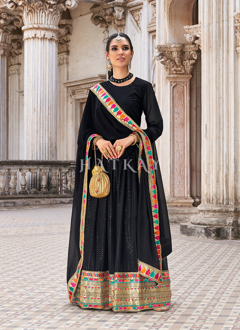 anarkali suit with belt