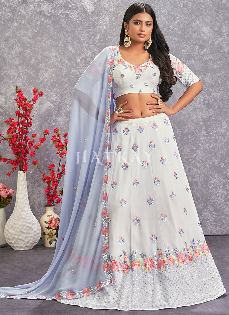 Shop Bollywood Lehengas In USA, UK, Canada, Germany, Mauritius, Singapore With Free Shipping Worldwide.