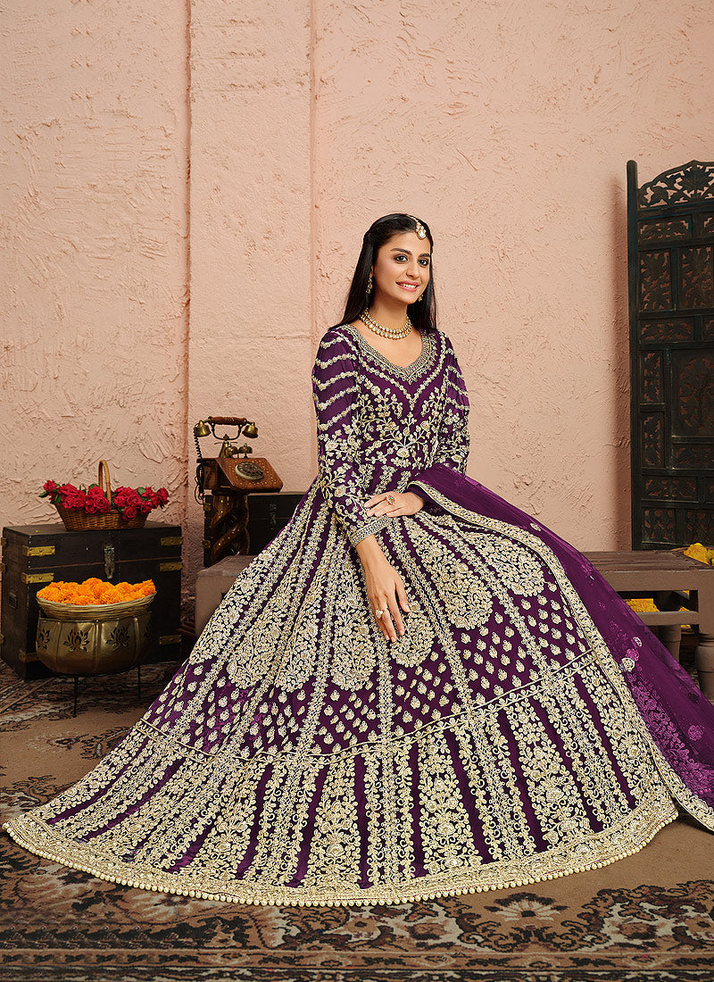 Purple Anarkali Suit In Germany