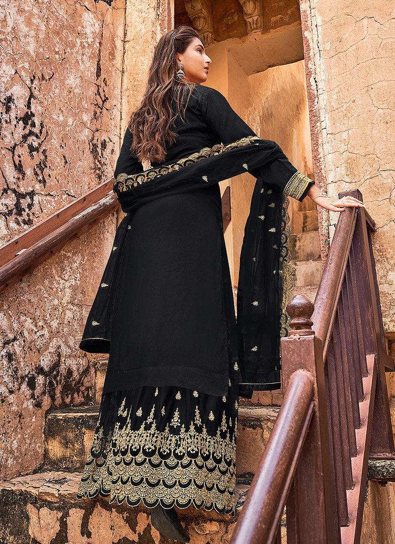 Black Golden Wedding Palazzo Suit In Australia