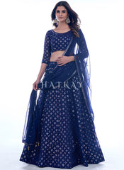 Buy Lehenga Choli - Dark Blue Sequence Embroidery Wedding Lehenga Choli