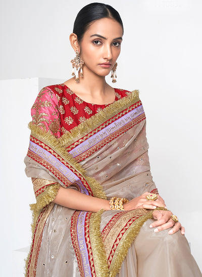 Buy Organza Silk Saree