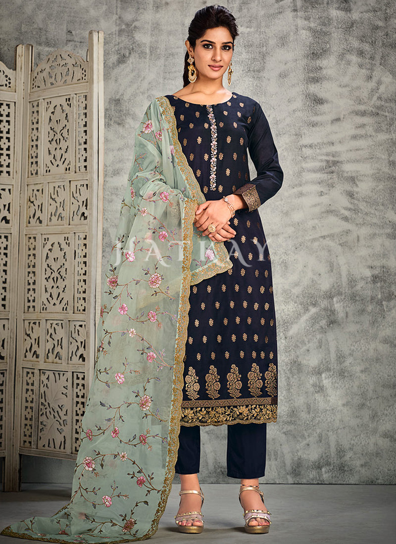 Pakistani Outfit 2023 Shop Navy Blue Pakistani Pant Style Salwar Suit