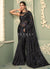 Pitch Black Sequins Embroidery Georgette Saree