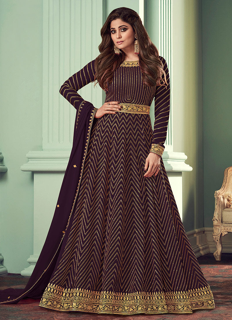 anarkali suit with belt