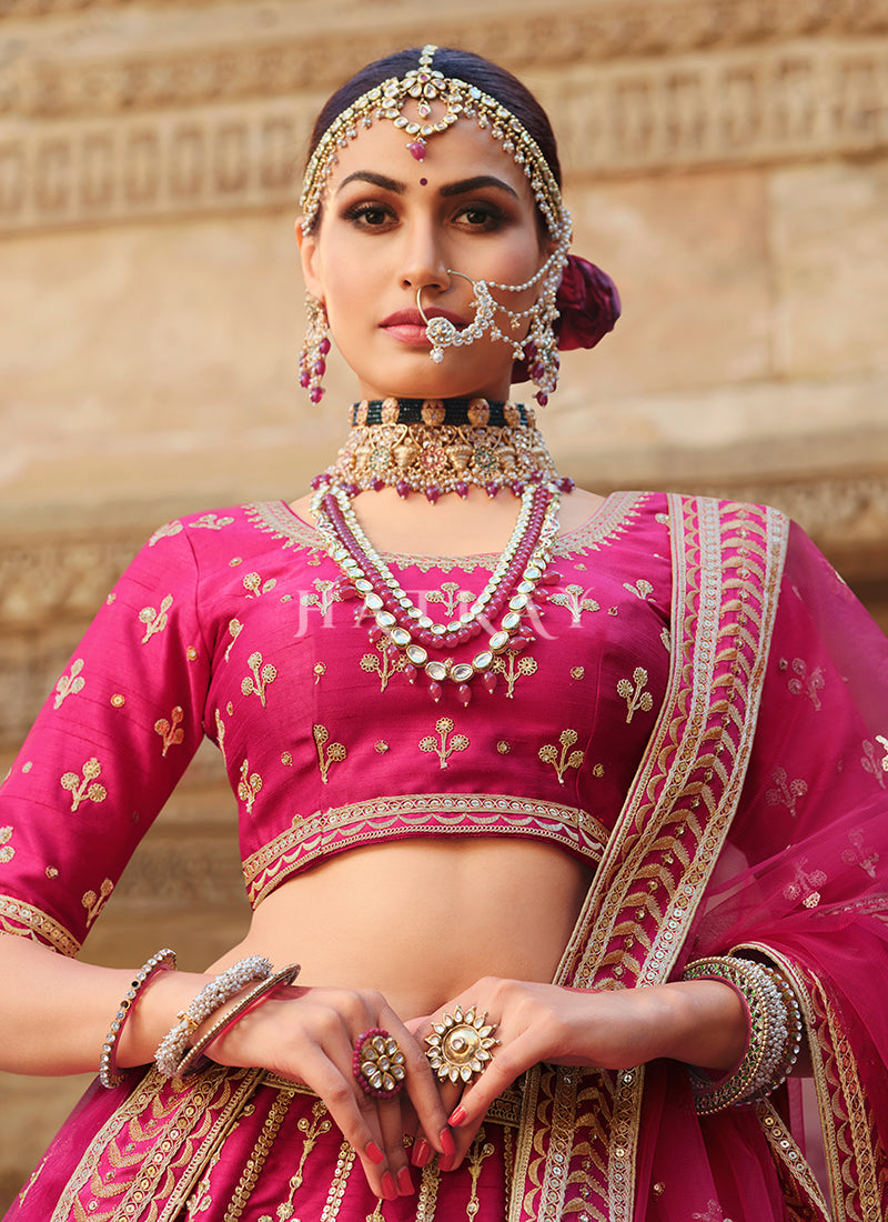 Buy Deep Pink Bridal Lehenga Choli