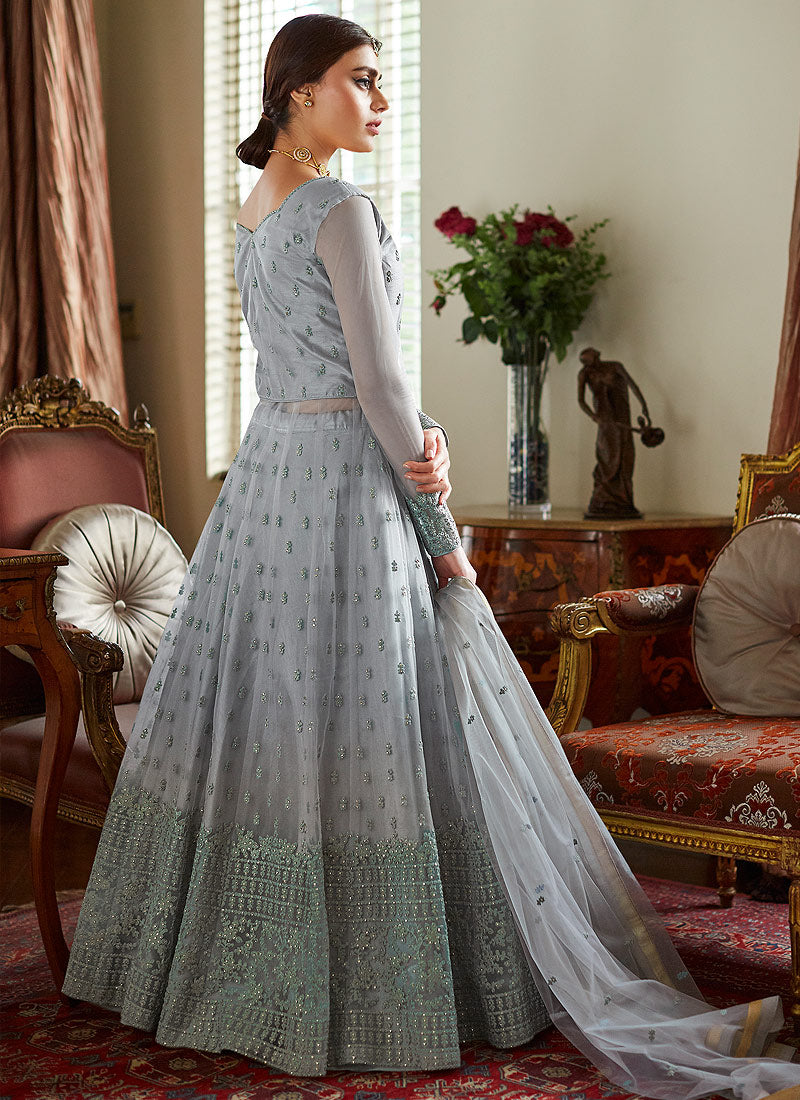 Net Anarkali Lehenga Suit