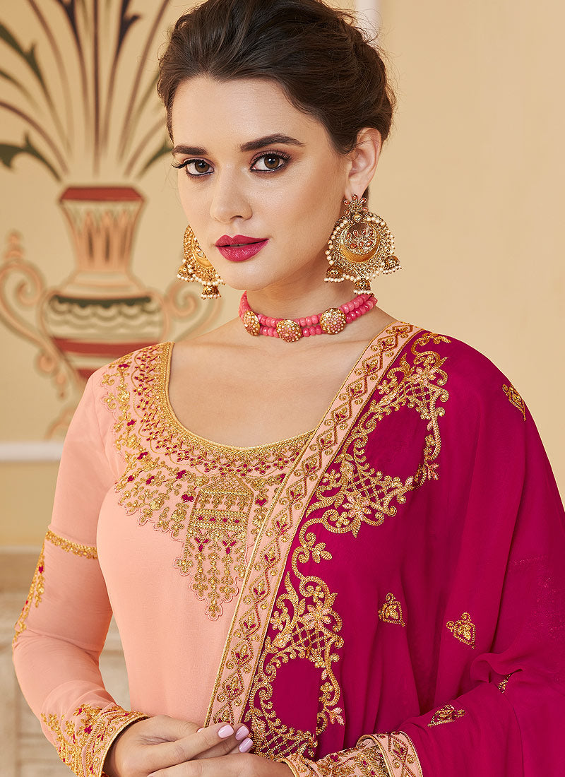 Embroidered Palazzo Suit
