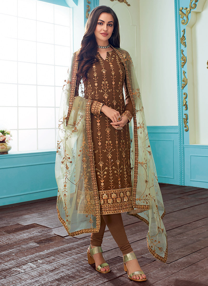 Embroidered Indian Churidar Suit