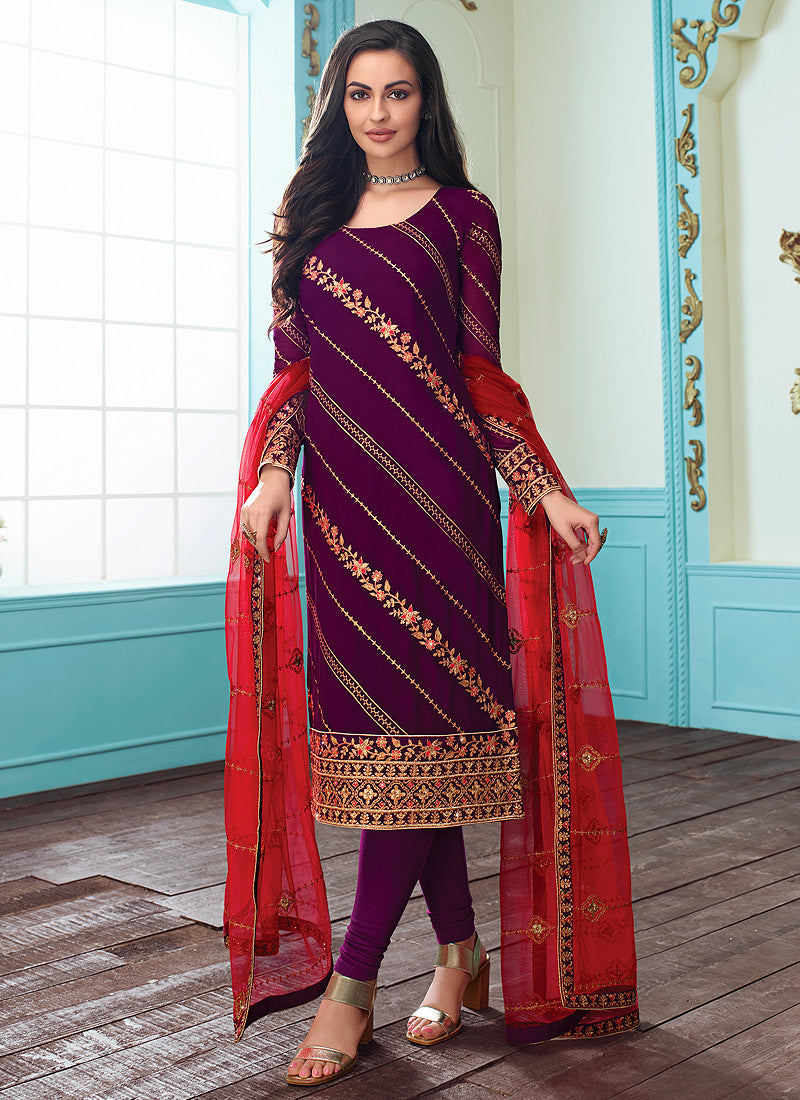 Embroidered Indian Churidar Suit