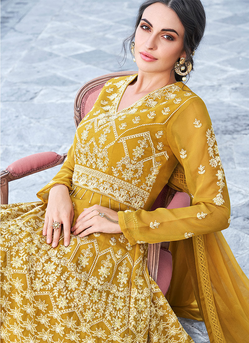 Lucknowi Embroidered Anarkali Suit