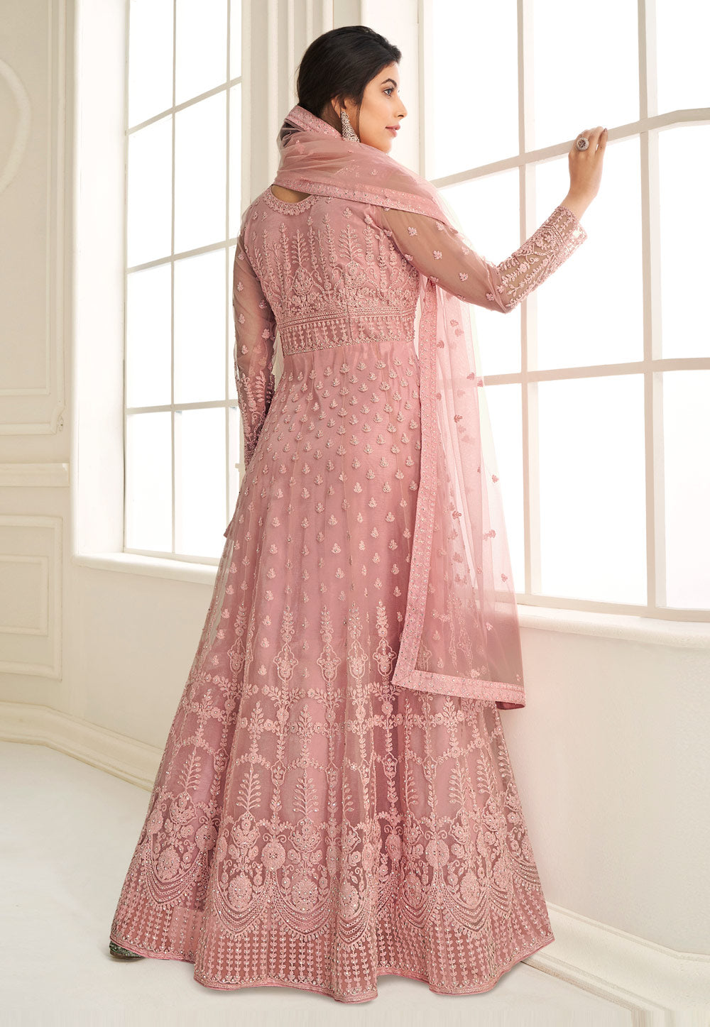 Soft Pink Anarkali Suit In usa uk canada